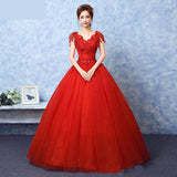 Wedding Dress The Red V-neck Ball Gown Vintage Wedding Dresses Lace Embroidery Vestido De Noiva
