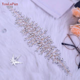 SH237-G Golden Bridal Belt with Rhinestone Fashion Bead Belt Thin Sash Belt Western Belts Wedding Applique Sash Belt