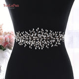 SH237-G Golden Bridal Belt with Rhinestone Fashion Bead Belt Thin Sash Belt Western Belts Wedding Applique Sash Belt
