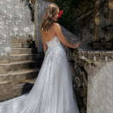 Chic A-Line Lace Appliques Beach Wedding Dresses Sweetheart Sleeveless Bridal Gowns Sexy Brides Dress Robes de mariée