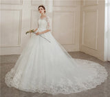 Ball Gowns Lace Embroidery Half Sleeve Fashion Classic V Neck Wedding Dresses Sequined Simple Vestido De Noiva plus size