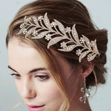 Alloy Rhinestone Headband Wedding Head Piece Flower Bridal Hair Accessories Hair Comb Silver Hair Clips Headwear HP301