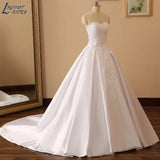 NICEB Vestido De Noiva Wedding Dress Elegant Bling Sequin Lace Applique Satin Fashion Bridal Gown Strapless Sweetheart