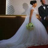 Wedding Dress 2023 O-neck Bridal Dress With Train Lace Up Ball Gown Princess Luxury Lace Wedding Gowns Customize