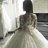Gorgesous Long Sleeves Ball Gown Lace Wedding Dresses Luxury Summer Dress 2023 Bridal Gown vestido De Noiva robe de mariee
