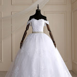 Train Ball Gown Belted Wedding Dresses 2023 Bridal Dress Off Shoulder Vestidos De Novia Robe De Mariee
