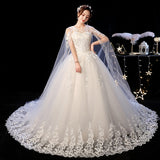Dress 2023 New Elelgant Court Train Lace Embroidery Princess Vintage Wedding Dresse Plus Szie Wedding Gowns