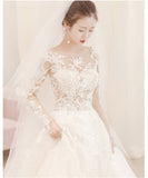 Wedding Dress 2023 New Full Sleeve Classic Embroidery Lace Up Ball Gown Princess Wedding Dresses Robe De Mariee