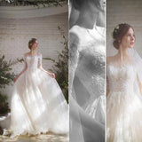 Arrival Vestido De Noiva 2023 Long Sleeve Wedding Dresses Tulle Lace Bride Dresses Wedding Gowns Vintage Wedding Dresses