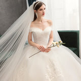 Dress 2023 New The Elegant Boat Neck Lace Up Ball Gown Off The Shoulder Sexy Vestido De Noiva Wedding Gown