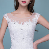 Novias Illusion Sexy Mermaid Wedding Dress New Style Korean Lace Appliques Sequined Fishtail Bride Princess estidos de noiva