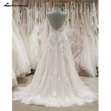 Strap V Neck Beach Wedding Dresses Backless Ivory Tulle Wedding Dress Beach Wedding Dresses Vestido de Noiva