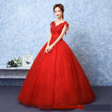 Wedding Dress The Red V-neck Ball Gown Vintage Wedding Dresses Lace Embroidery Vestido De Noiva