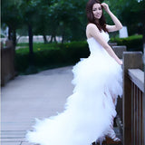 Dress Eleant Feather Strapless Lace Up Princess Luxury Front Short Back Long Wedding Dresses Plus Size