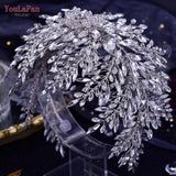 HP420 Luxury Bridal Tiara Wedding Headband Rhinestone Wedding Hair Accessories Handmade Bride Headpiece Head Jewelry