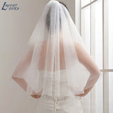 NICEB White Ivory Tulle Short Elbow Length Veils 2 Layers Wedding Accessories Short Wedding Veil In Stock Hot Selling
