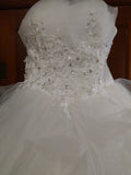 Luxury Bead Fashion Strapless Wedding Dresses 2023 New Korean Tiered Organza Sweet Bride Princess Gowns Vestido de noiva