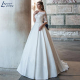 Half Sleeve Wedding Dresses Off The Shoulder Elegant Wedding Ball Gowns Lace Up Vestido De Novia Bride Dresses For Women