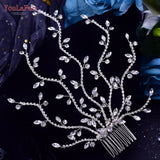 HP481 Crystal Wedding Comb Bridal Hair Clips Headdress Bridesmaid Women Headpiece with Comb Prom Hair Ornament Headwear