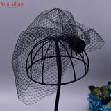 VA06 Birdcage Veil White Black Veil Face Veil Handband Bridal Veils with Crystal Blusher Veil Wedding Party Accesories