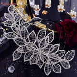 Hollow Leaf Headband for Woman Rhinestone Bridal Headpiece Wedding Hair Accessories Bridesmaid Bride Headdress HP256A