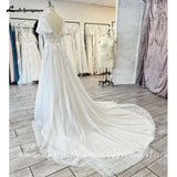 Lace V-Neck Boho Wedding Dress with Sleeves vestidos de fiesta A Line Tulle Beach Wedding Gowns 2023 Hochzeit