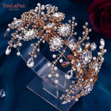 HP453 Trendy Bridal Headband Wedding Crown Hair Accessories Bride Hair Ornaments Crystal Headdress Prom Tiara for Women