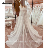 Sexy Beach Wedding Dress Spaghett Straps 2023 Robe Mariee Vintage Lace Boheme Wedding Dresses Backless Beaded