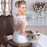 NICEB Sweetheart Bride Wedding Dresses Mermaid Lace Long Sleeves Bridal Gowns Vestidos De Noiva Mariage Custom Made