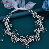 Crystal Wedding Headpiece Shiny Rhinestone Bridal Headband Bridesmaid Alloy Leaf Tiara Woman Wedding Hair Accessories
