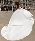 Sweetheart Neck Satin A-Line Wedding Dresses Sleeveless Lace Appliques Bridal Gowns Vestidos De Noiva