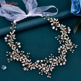 Crystal Wedding Headpiece Shiny Rhinestone Bridal Headband Bridesmaid Alloy Leaf Tiara Woman Wedding Hair Accessories