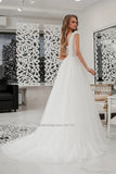 V-Neck Beach Wedding Dresses Spaghetti Straps Bridal Gowns Custom Made Robe De Mariee