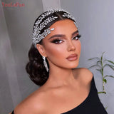 HP496 Shiny Wedding Hair Accessories Jewelry Bridal Tiara Woman Headband Rhinestone Headpiece for Pageant Headdresses