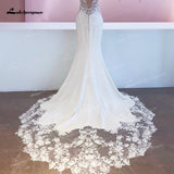 Mariage Boheme Chic Lace Mermaid Wedding Dress 2023 Elegant Bridal Country Lace Appliques Satin Bridal Gown robe de mariée