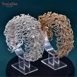 Rhinestone Bridal Headbands Alloy Leaf Wedding Tiara Bride Wedding Hair Accessories Jewelry for Women Headpiece HP386