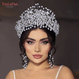 HP376 Fashion Bridal Hair Accessories Crystal Headpiece For Women Tiara Wedding Crown Eew Set Rhinestone Bride Headband
