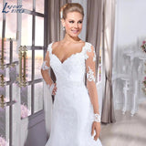 NICEB Sweetheart Bride Wedding Dresses Mermaid Lace Long Sleeves Bridal Gowns Vestidos De Noiva Mariage Custom Made
