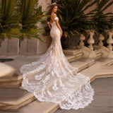 Luxury Mermaid Backless Wedding Gowns for Bride Sweetheart Off Shoulder Sleeve Bride Wedding Dresses Court Train 2023