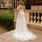 NICEB Exquisite Plus Size Wedding Dress Mermaid Strapless Sweetheart Open Back Bride Gowns Lace Applique Vestido De Noiva