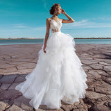 Boho A-Series Wedding Dresses 2023 Ladies Sweetheart Backless Bridal Dress Tulle Ruffle Bridal Dress Vestidos De Novia