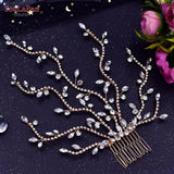 HP481 Crystal Wedding Comb Bridal Hair Clips Headdress Bridesmaid Women Headpiece with Comb Prom Hair Ornament Headwear