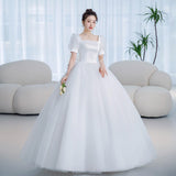 New Satin Wedding Dress Vintage Court Style Princess Bridal Dress Simple Beading Wedding Gown Vestidos De Novia Custom Made