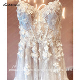 Lace Flowers Boho Wedding Dress For Women 2023 Vestido Civil Bridal Church Wedding Gowns Custom Made suknie slubne