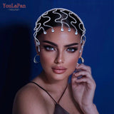 HP467 Crystal Wedding Hairband Bridal Hair Ornaments Rhinsestone Headband for Bride Banquet Party Tiara and Headdress