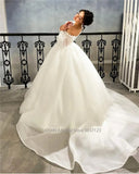 Sweetheart Neckline A-Line Wedding Dresses Puff Sleeves Sweep Train Bridal Gowns Custom Made Vestidos De Novia