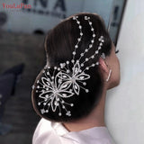 HP499 Crystal Flower Bridal Comb Rhinestone Wedding Hair Accessories Bride Tiara and Headdress Pageant Hair Jewelry