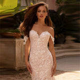 Luxury Mermaid Backless Wedding Gowns for Bride Sweetheart Off Shoulder Sleeve Bride Wedding Dresses Court Train 2023