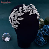 HP484 Bridal Tiara Leaf Shape Headband Wedding Hair Accessories Women Headdress Pageant Brides Headwear Hair Ornaments