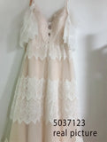 Wedding Dresses Tempting Nude Champagne V Neck Chic Sleeves Straps Ruffles Lace A Line Backless Bridal Gowns